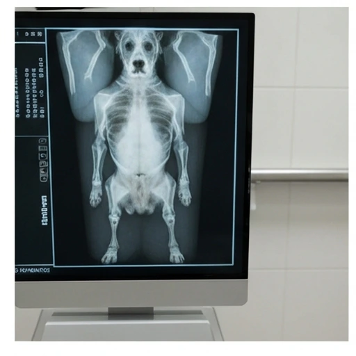 Dog receiving a health checkup