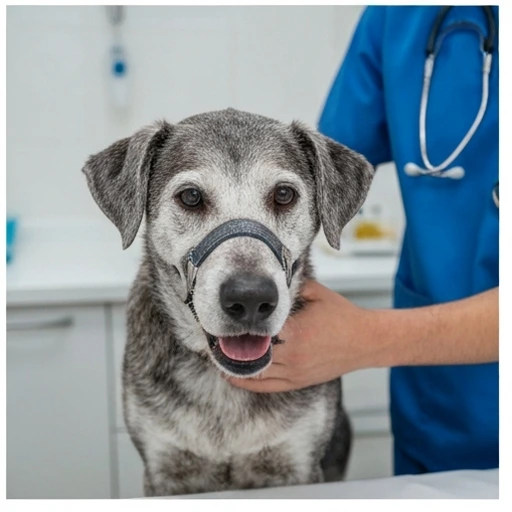 Canine patient during vet visit